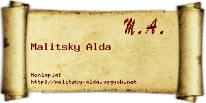 Malitsky Alda névjegykártya